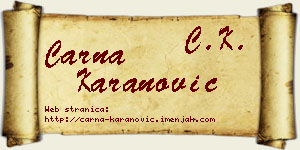 Čarna Karanović vizit kartica